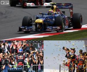 Puzzle Mark Webber célèbre sa victoire dans le Grand prix d'Angleterre 2012