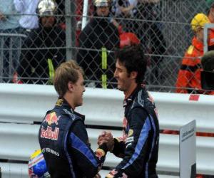 Puzzle Mark Webber et Sebastian Vettel - Red Bull - Monte-Carlo 2010 (1ère et 2ème annonces)