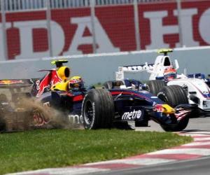 Puzzle Mark Webber pilotant sa F1