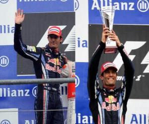 Puzzle Mark Webber - Red Bull - Spa-Francorchamps, Grand Prix de Belgique 2010 (2e place)