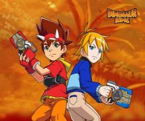 Puzzle Max et Rex, deux des protagonistes de Dinosaur King, Dinosaure King