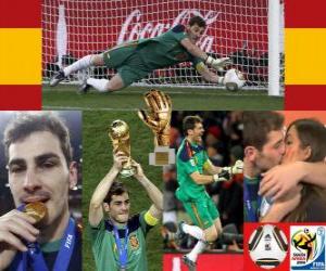 Puzzle Meilleur gardien Iker Casillas (Gant d'or) de la Coupe du Monde Afrique du Sud 2010