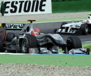 Puzzle Mercedes Michael Schumacher - - Hockenheim 2010