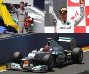 Puzzle Michael Schumacher - Mercedes - GP d'Europe 2012 (3ème rang)