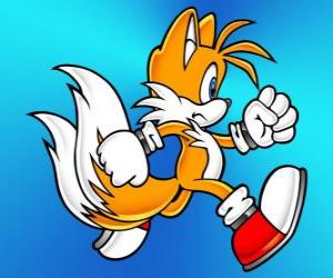 Puzzle Miles Prower, connu sous le nom Tails est un renard à deux queues qui peut voler