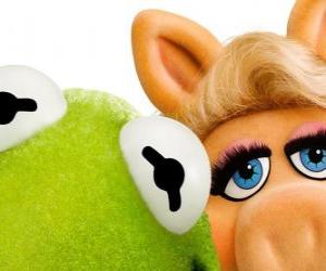 Puzzle Miss Piggy et Kermit la grenouille