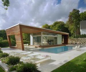 Puzzle Modern maison familiale avec piscine