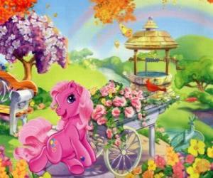 Puzzle Mon petit poney entourée de fleurs