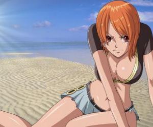 Puzzle Nami est la navigateuse du le navire des pirates