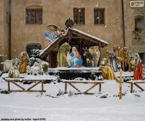 Puzzle Nativité de neige