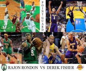 Puzzle NBA final 2009-10, Meneur, Rondon Rajon (Celtics) vs Derek Fisher (Lakers)