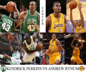 Puzzle NBA final 2009-10, Pivot, Perkins Kendrick (Celtics) vs Bynum Andrew (Lakers)