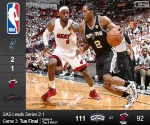 Puzzle NBA finales de 2014, 3ème partie, San Antonio Spurs 111 - Miami Heat 92