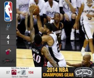 Puzzle NBA finales de 2014, 5e partie, Miami Heat 87 - San Antonio Spurs 104