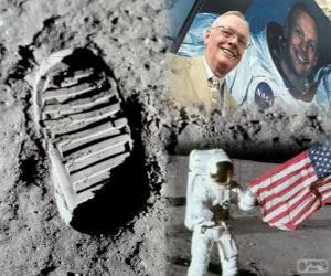 Puzzle Neil Armstrong (1930-2012) est un astronaute de la NASA et le premier homme à poser le pied sur la Lune le 21 juillet 1969, à la mission Apollo 11