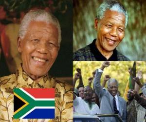 Puzzle Nelson Mandela dans son pays connu sous le nom Madiba, a été le premier président démocratiquement élu d'Afrique du Sud au suffrage universel.