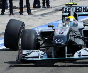 Puzzle Nico Rosberg - Mercedes - Hungaroring, Grand Prix de Hongrie 2010