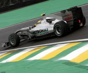 Puzzle Nico Rosberg - Mercedes - Interlagos 2010