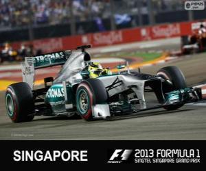 Puzzle Nico Rosberg - Mercedes - Singapour, 2013
