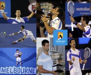 Puzzle Novak Djokovic champion Open d'Australie 2011