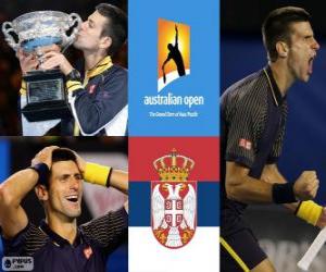 Puzzle Novak Djokovic champion Open d'Australie 2013