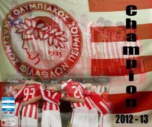 Puzzle Olympiakos Le Pirée, champion Super League 2012-2013