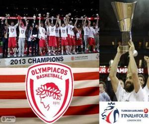 Puzzle Olympiakós Le Pirée, champion de l'Euroligue de basket-ball 2013