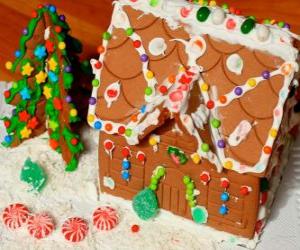 Puzzle Ornement de Noël douce et belle, une maison en pain d'épice