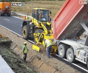 Puzzle Ouvriers travaillant sur une voie publique