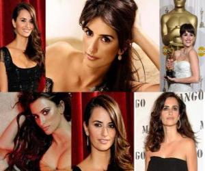 Puzzle Penelope Cruz est la première actrice espagnole à obtenir un Oscar Merci à Barcelone film Vicky Cristina réalisé par Woody Allen.