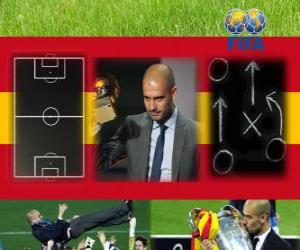 Puzzle Pep Guardiola entraîneur de football de hommes la FIFA de l'année 2011