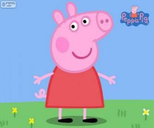 Puzzle Peppa Pig avec une robe rouge