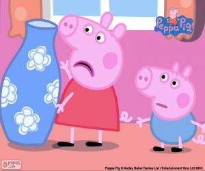 Puzzle Peppa Pig et le vase bleu