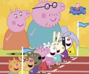 Puzzle Peppa Pig et ses amis préparés pour une carrière