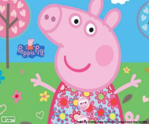 Puzzle Peppa Pig robe fleur