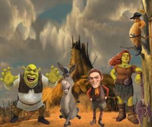 Puzzle Personnages, dans le dernier film Shrek 4 ou Shrek, il était une fin