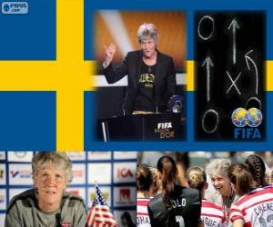 Puzzle Pia Sundhage entraîneur Année 2012 Football Féminin de la FIFA