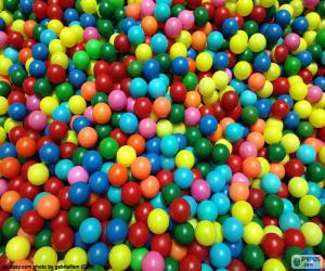 Puzzle Piscine de boules colorées