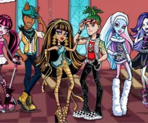 Puzzle Plusieurs personnages en Monster High