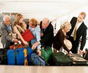 Puzzle Plusieurs personnes de collecte de vos bagages