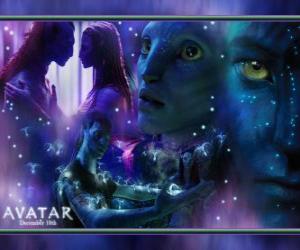 Puzzle Plusieurs photos de Jake et na'vi avatar Neytiri