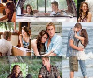 Puzzle Plusieurs photos de Miley Cyrus et Liam Hemsworth dans son dernier film, La dernière chanson.