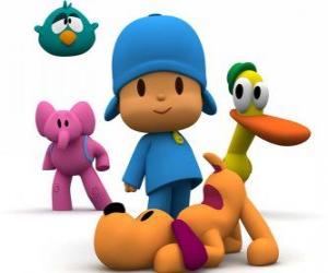 Puzzle Pocoyo et ses amis Pato, Elly, Loula et Dodoloiseau