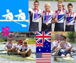 Puzzle Podium aviron 4 sans barreur hommes, Royaume Uni, en Australie et aux États-Unis - Londres 2012-