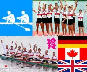 Puzzle Podium d'aviron Huit homme, Allemagne, Canada et Royaume-Uni - Londres 2012-