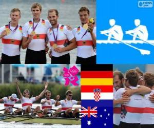 Puzzle Podium d'aviron Quatre de couple hommes,  Allemagne, Croatie et Australie - Londres 2012 -