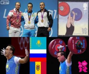 Puzzle Podium Haltérophilie 94 kg hommes, Ilya Ilyin (Kazakhstan), Alexandr Ivanov (Russie) et Anatoly CIRICU… (Moldavie) - Londres 2012-