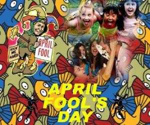 Puzzle Poisson d'avril a célébré le 1 er avril consacré aux blagues dans de nombreux pays