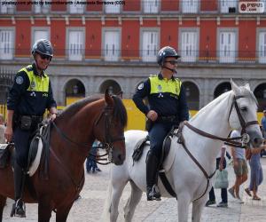 Puzzle Police municipale à cheval, Madrid