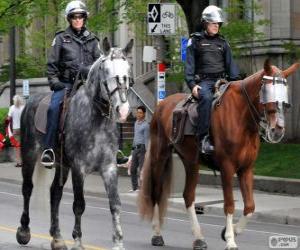 Puzzle Policiers à cheval